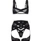 Thalia Mesh & Lace Underwire 3 pc Set - Black LG Oh La La Cheri