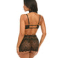 Perla Lace 3 pc Set w/Pearl Details - Black L/XL Oh La La Cheri