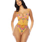 Elisabeth Unlined Underwire Embroidered Teddy - Yellow XL Oh La La Cheri