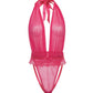 Maylah Mesh & Lace Halter Teddy - Pink S/M Oh La La Cheri