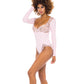 Maria Ribbed Knit & Lace Teddy Crystal Rose LG Oh La La Cheri