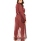 Provence Eyelash Lace Floor Length Robe Zinfandel 1X/2X Oh La La Cheri