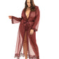 Provence Eyelash Lace Floor Length Robe Zinfandel 1X/2X Oh La La Cheri