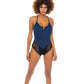Claribel Ribbed Jersey Romper Estate Blue/Black L/XL Oh La La Cheri