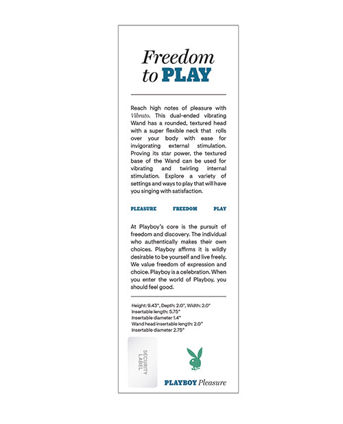 Playboy Pleasure Vibrato Wand Vibrator - Lilac Evolved Novelties INC