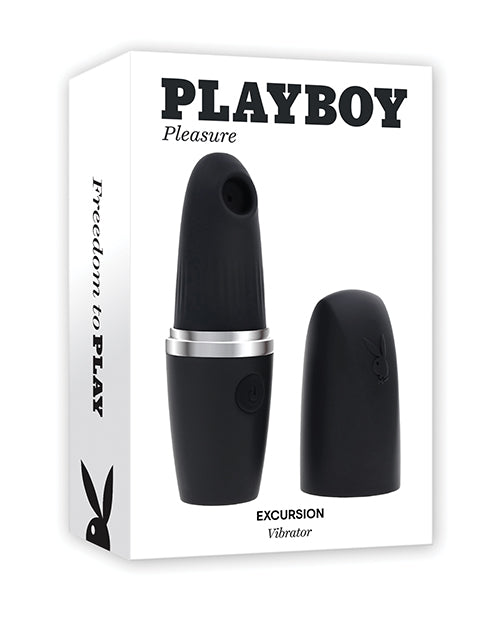 Playboy Pleasures Excursion Clitoral Suction Vibe - Black Evolved Novelties INC
