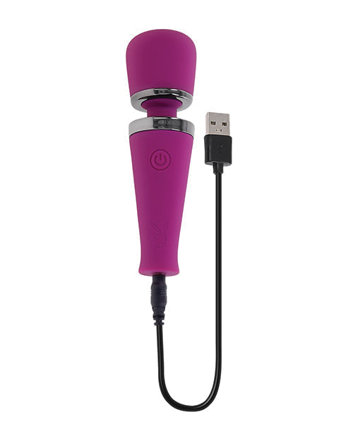 Playboy Pleasure Mic Drop Petite Wand Vibrator - Fuschia Evolved Novelties INC
