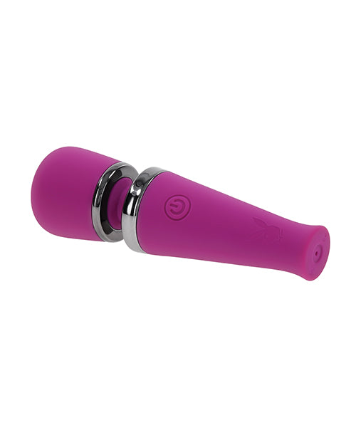 Playboy Pleasure Mic Drop Petite Wand Vibrator - Fuschia Evolved Novelties INC