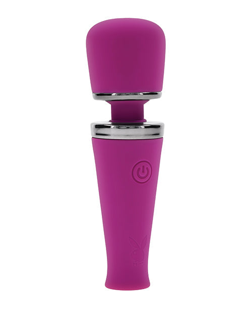 Playboy Pleasure Mic Drop Petite Wand Vibrator - Fuschia Evolved Novelties INC