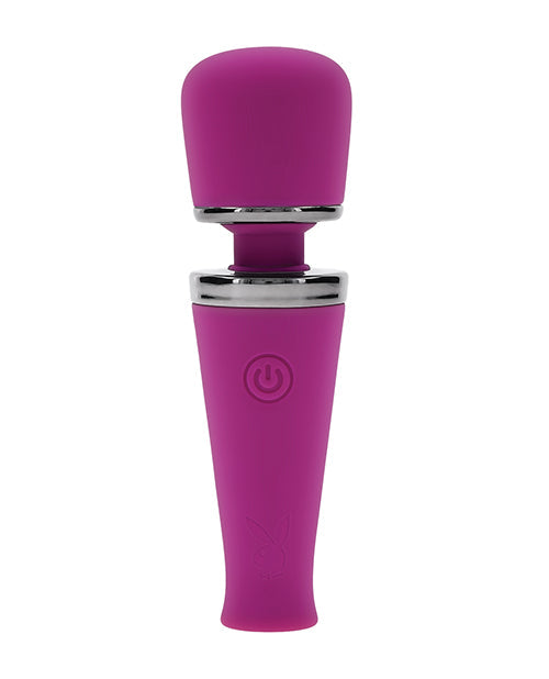 Playboy Pleasure Mic Drop Petite Wand Vibrator - Fuschia Evolved Novelties INC