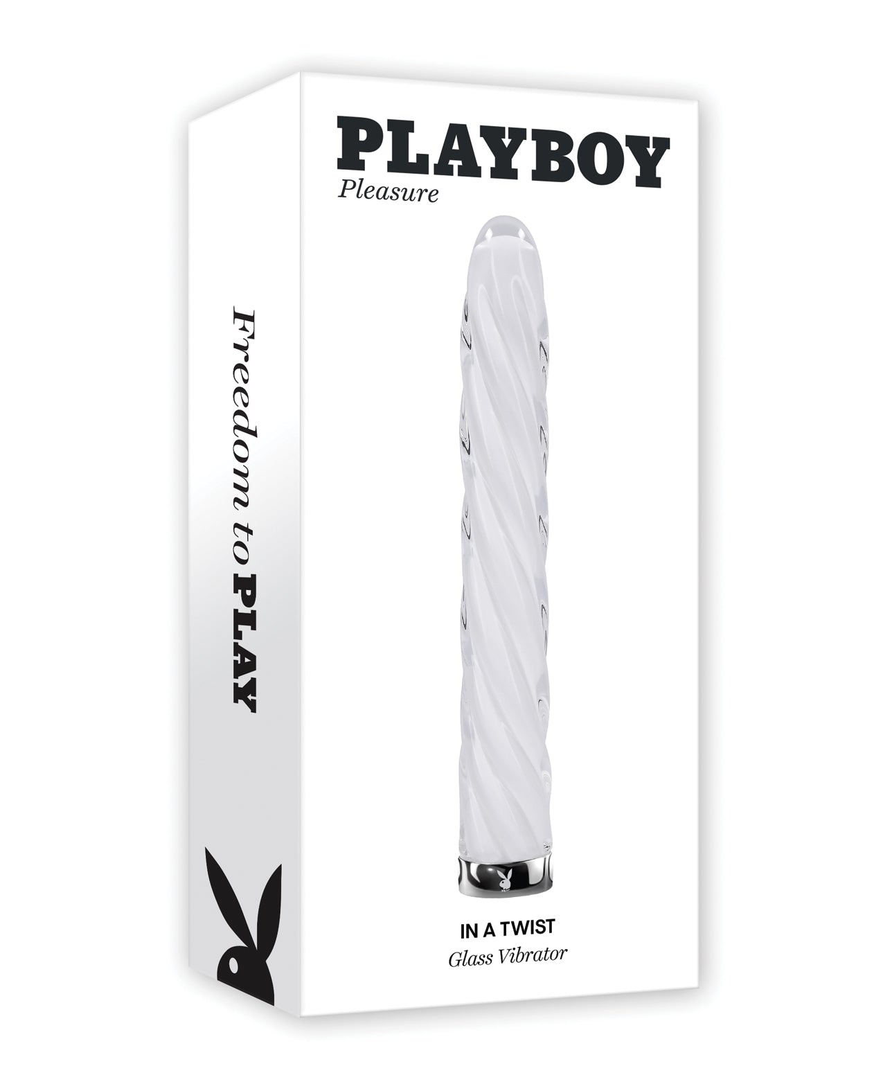 Playboy Pleasure In the Twist Glass Vibrator - White Evolved Novelties INC