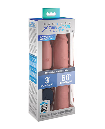Fantasy X-tensions Elite 9" Sleeve Vibrating 3" Plug w/Remote - Light Pipedream Products