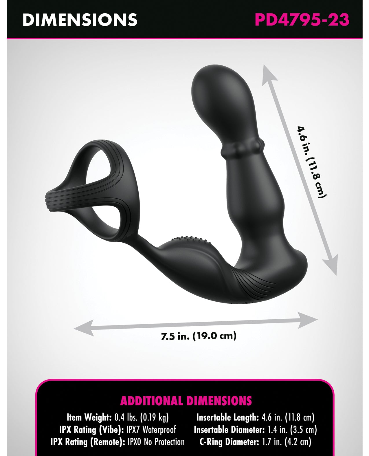 Anal Fantasy Elite Ass-Gasm Slide & Glide P-Spot Stimulator - Black Pipedream Products