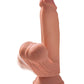 King Cock Plus 7" Big Dildo | Triple Density Realistic Dildo | Swinging Balls Tan Large Dildo