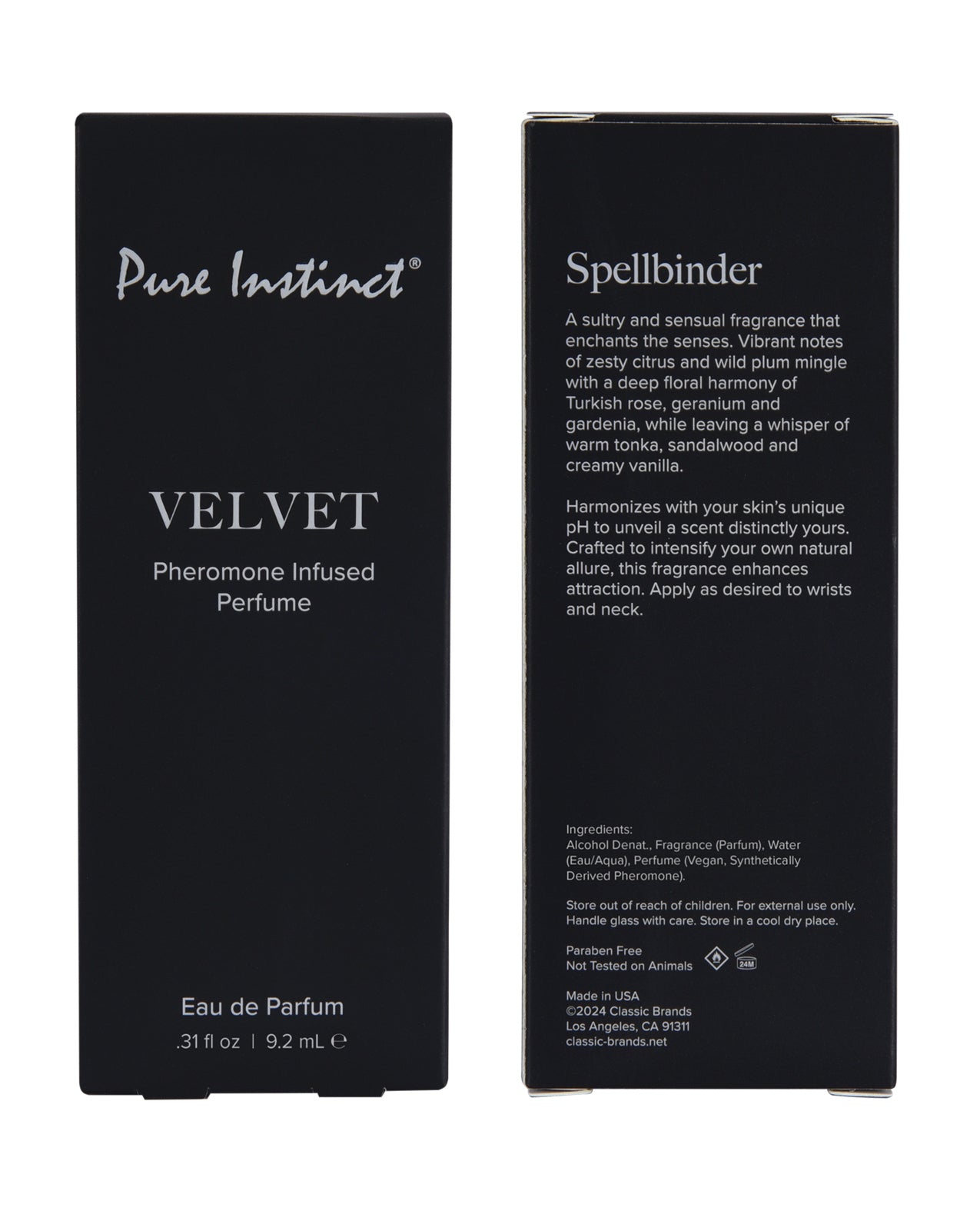 Pure Instinct Pheromone Perfume Velvet - 9.2 ml Spray Classic Brands
