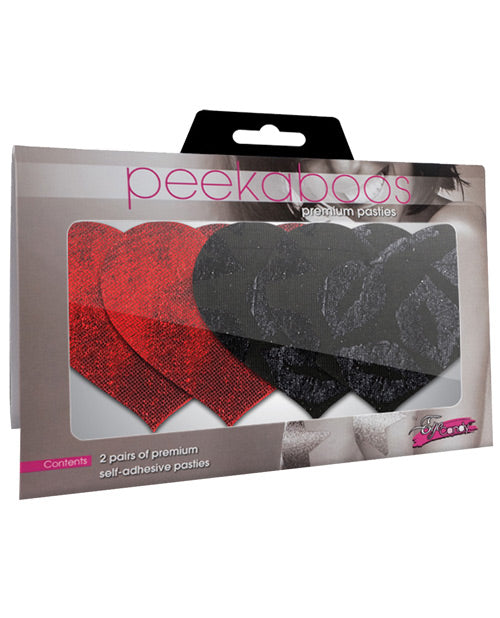 Stolen Kisses Hearts - Red & Black  Pack of 2 Xgen