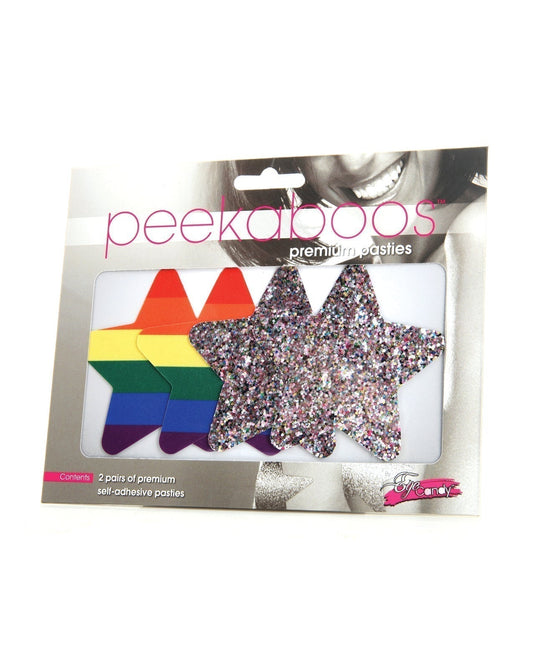 Peekaboos Pride Rainbow Glitter Stars - Pack of 2 Xgen