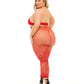 Pink Lipstick Gives You Hell Halter Bra, Pantyhose & G-String Red QN Rene Rofe