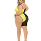 Pink Lipstick Block You Out Bandeau & Bottom Black/Yellow QN Rene Rofe