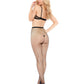 Fence Net Pantyhose w/Rhinestones Black O/S Popsi Lingerie