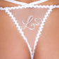 Forever Yours Embroidered Long Line Bra & Panty White LG Roma Costume INC