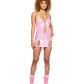 Metallic Iridescent Dress w/Attached Leg Straps - Pink LG Roma Costume INC