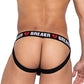 Heartbreaker Jockstrap w/Contoured Pouch & Elastic Rear Straps Black/Red LG
