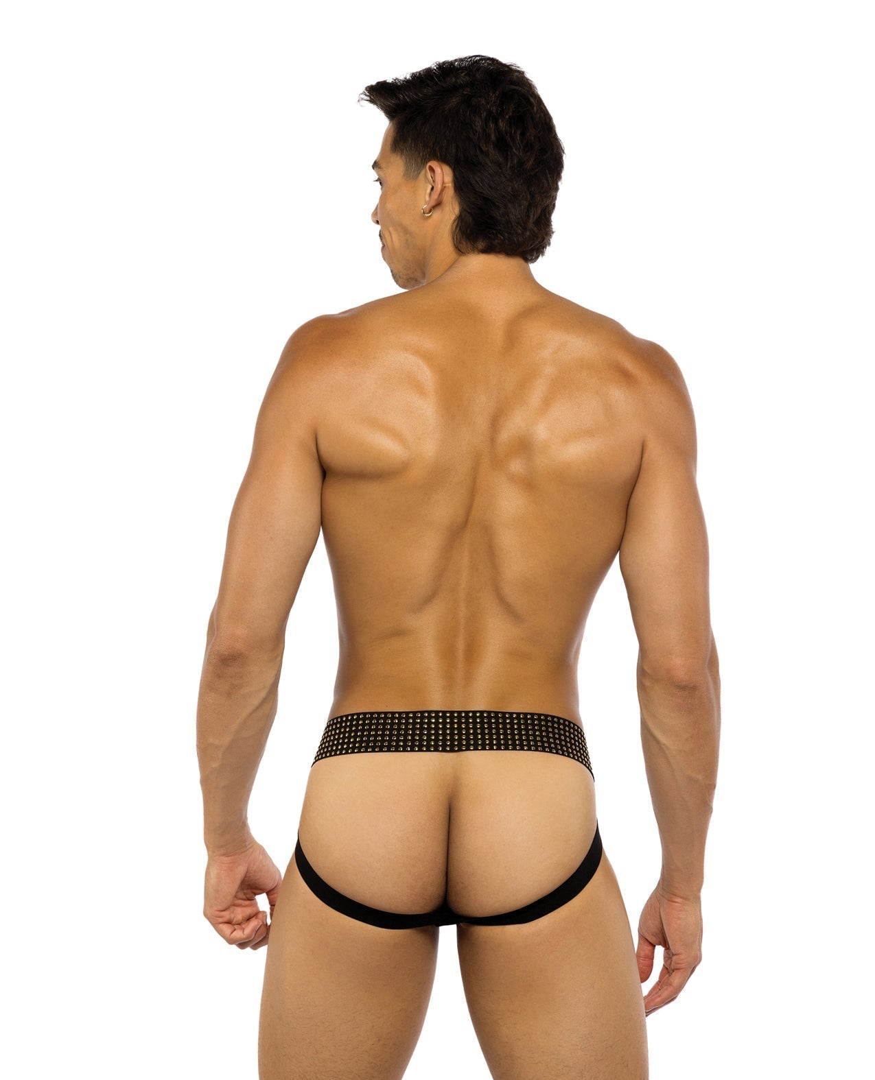 Sacred Heart Jockstrap w/Contoured Pouch & Studded Elastic Waist - Black LG Roma Costume INC