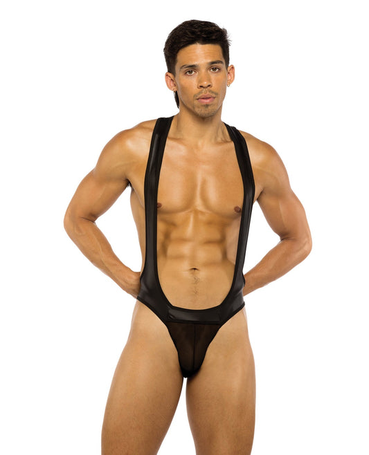 Men's Wrestling Jockstrap Singlet - Black XL Roma Costume INC