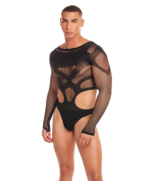 Rainbow Party Out of Orbit Mesh Bodysuit - Black L/XL Rene Rofe