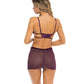 Rene Rofe Sneak Peak Chemise & G-String Purple M/L