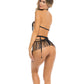 Rene Rofe Rassel Tassle Bra, Skirt & G-String Black M/L Rene Rofe