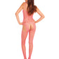 Rene Rofe Industrial Net Suspender Bodystocking Pink O/S Rene Rofe