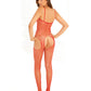 Rene Rofe Industrial Net Suspender Bodystocking Red O/S Rene Rofe