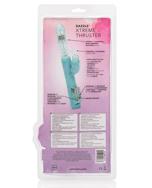 Dazzle Xtreme Thrusting Vibrator | Teal 12X G Spot Vibrator | Ribbed Clit Vibrator | Best Vibrator for Women