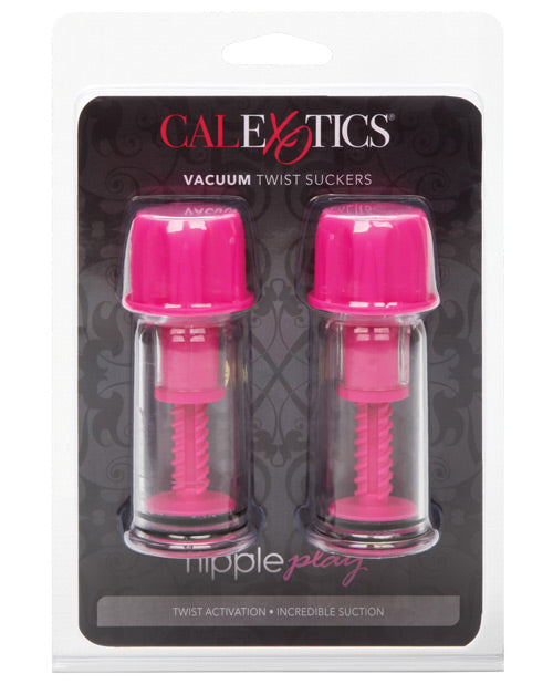 Nipple Play Vacuum Twist Suckers - Pink California Exotic Novelties