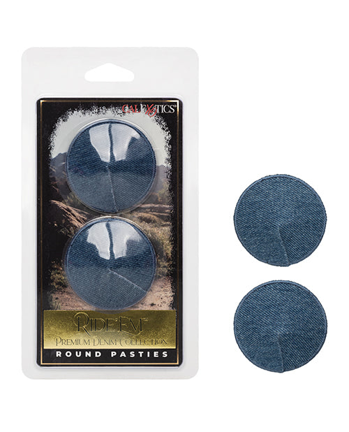 Ride 'Em Premium Denim Collection Round Pasties - O/S California Exotic Novelties