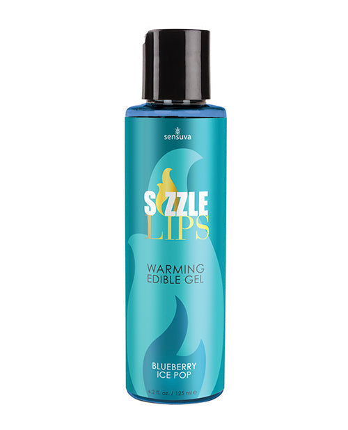 Sizzle Lips Warming Gel - 4.2 oz Bottle Blueberry Ice Pop Sensuva Valencia Naturals