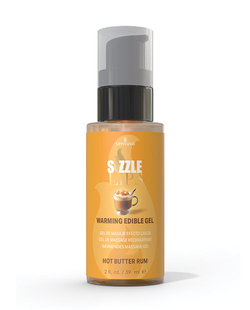 Sizzle Lips Warming Gel - 2 oz Bottle Butter Rum Sensuva Valencia Naturals
