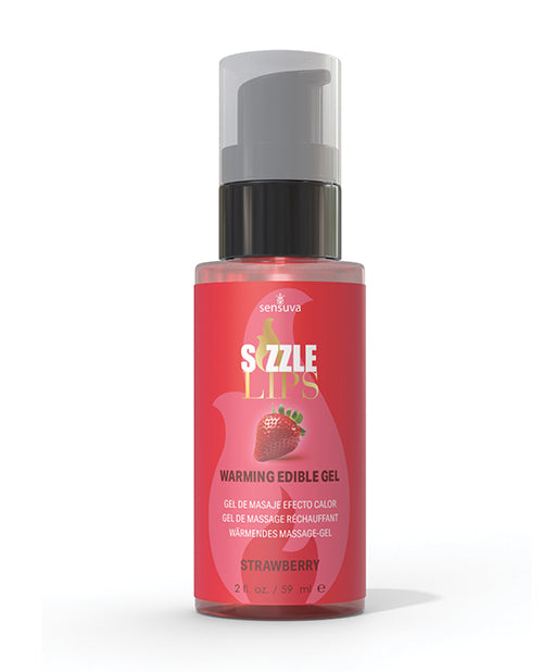 Sizzle Lips Warming Gel - 2 oz Strawberry Sensuva Valencia Naturals