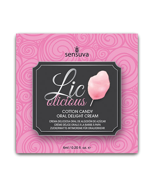 Lic O Licious Oral Delight Cream - 6ml Packet Cotton Candy Sensuva Valencia Naturals