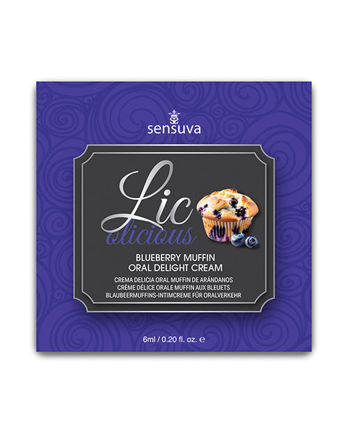 Lic O Licious Oral Delight Cream - 6ml Packet Blueberry Muffin Sensuva Valencia Naturals