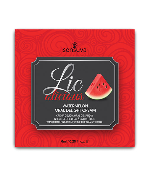 Lic O Licious Oral Delight Cream - 6ml Packet Watermelon Sensuva Valencia Naturals