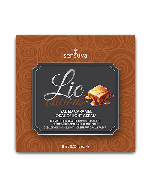 Lic O Licious Oral Delight Cream - 6ml Packet Salted Caramel Sensuva Valencia Naturals