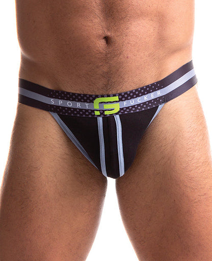 Sport Fucker Jersey Jock - L Black/Black 665 INC
