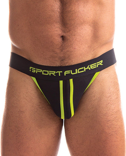 Sport Fucker Jersey Jock - XL Black/Green 665 INC