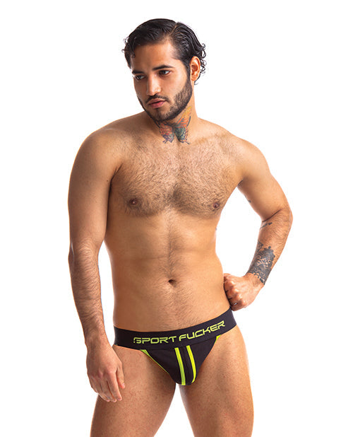 Sport Fucker Jersey Jock - XL Black/Green 665 INC