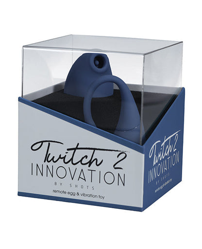 Shots Twitch 2 Vibrator w/Remote Control Vibrating Egg - Blue Grey Shots America LLC