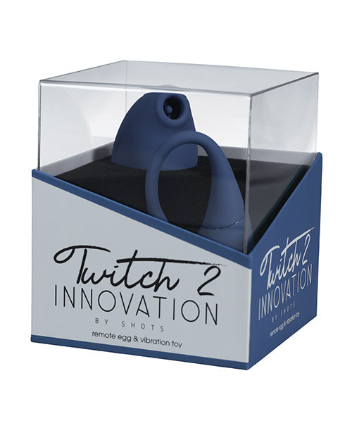 Shots Twitch 2 Vibrator w/Remote Control Vibrating Egg - Blue Grey Shots America LLC