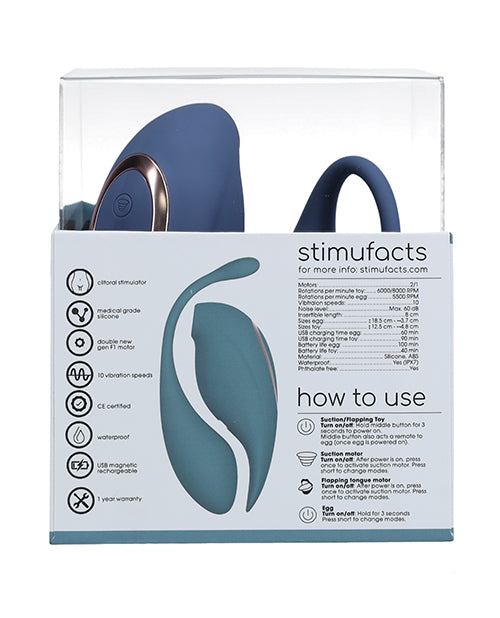 Shots Twitch 2 Vibrator w/Remote Control Vibrating Egg - Blue Grey Shots America LLC